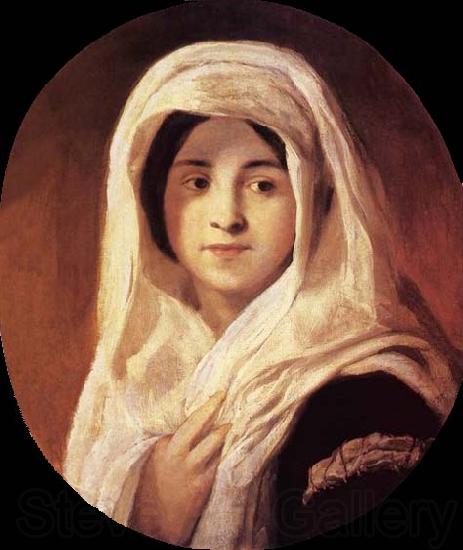 Brocky, Karoly Portrait of a Woman with Veil France oil painting art